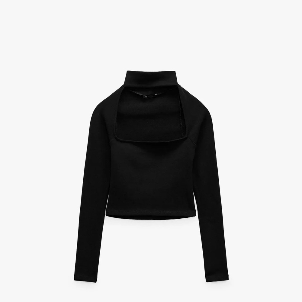 Zara Black Choker Top & Seamless Midi Skirt